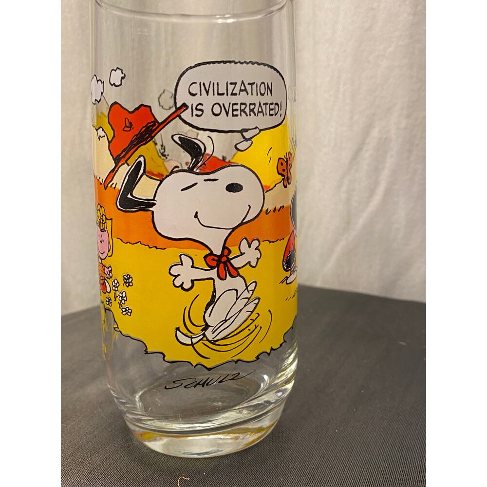 Camp Snoopy Collection, McDonald’s Drinking Glass features Charlie Brown Snoopy